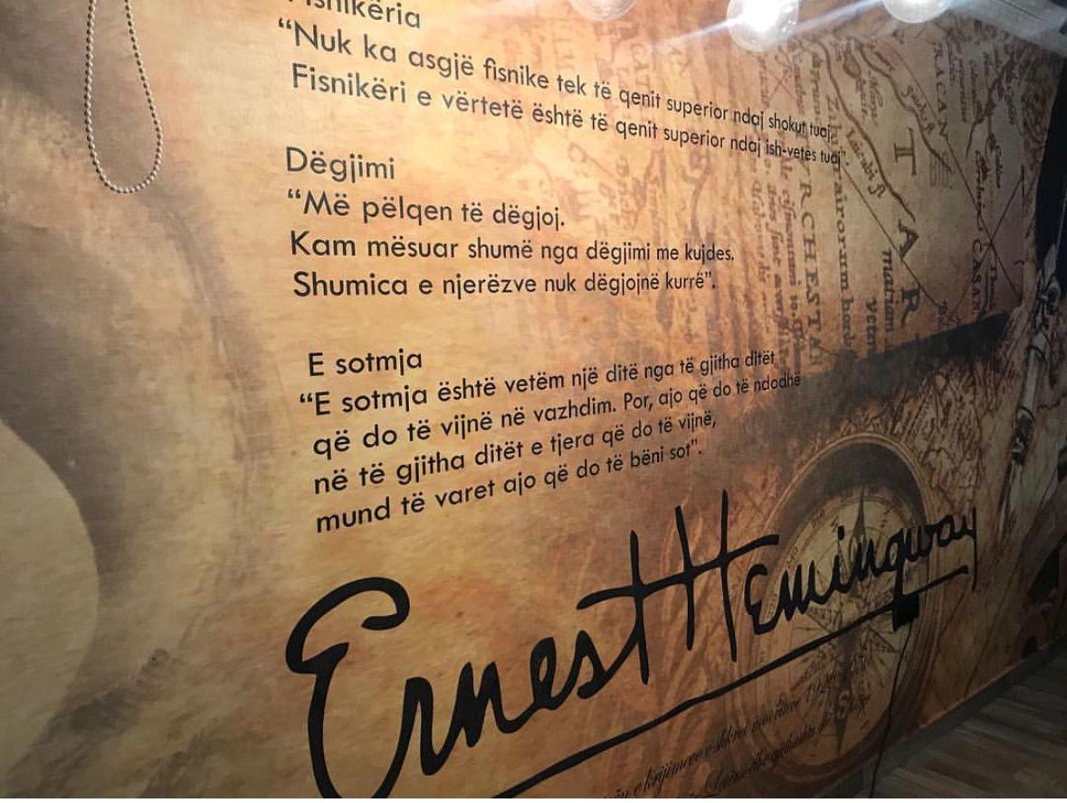 Wall of Hemingway quotes inside the restaurant