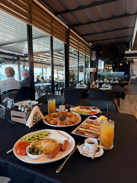 Generous breakfast spread inside the restaurant