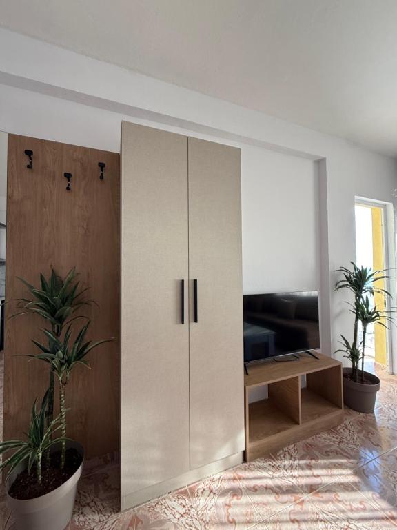 Suite wardrobe with full-height storage and TV nook